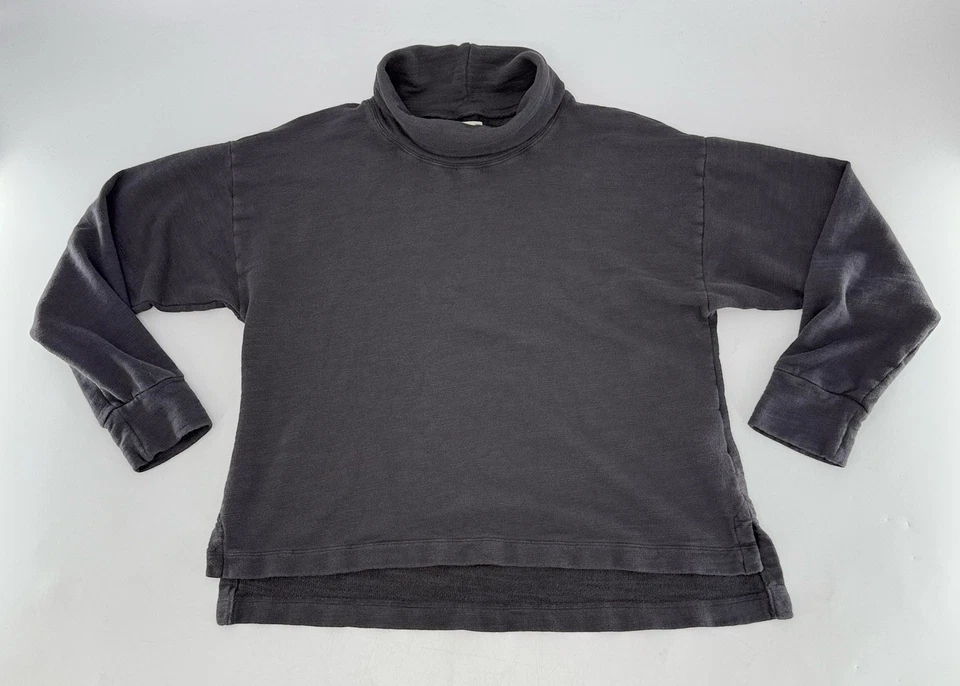 J.Crew Gris Vintage Polar Algodón Terry Cuello Alto Talla L Cómodo Preppy Foto 3 de 4