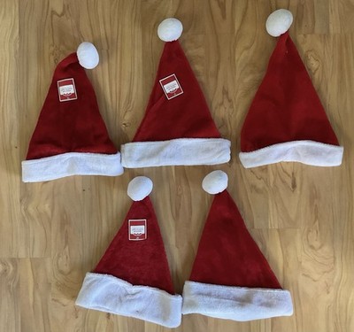Holiday Time Medium Santa Hat 5 Pcs Santa Claus Christmas Stocking Hat Cap NWT