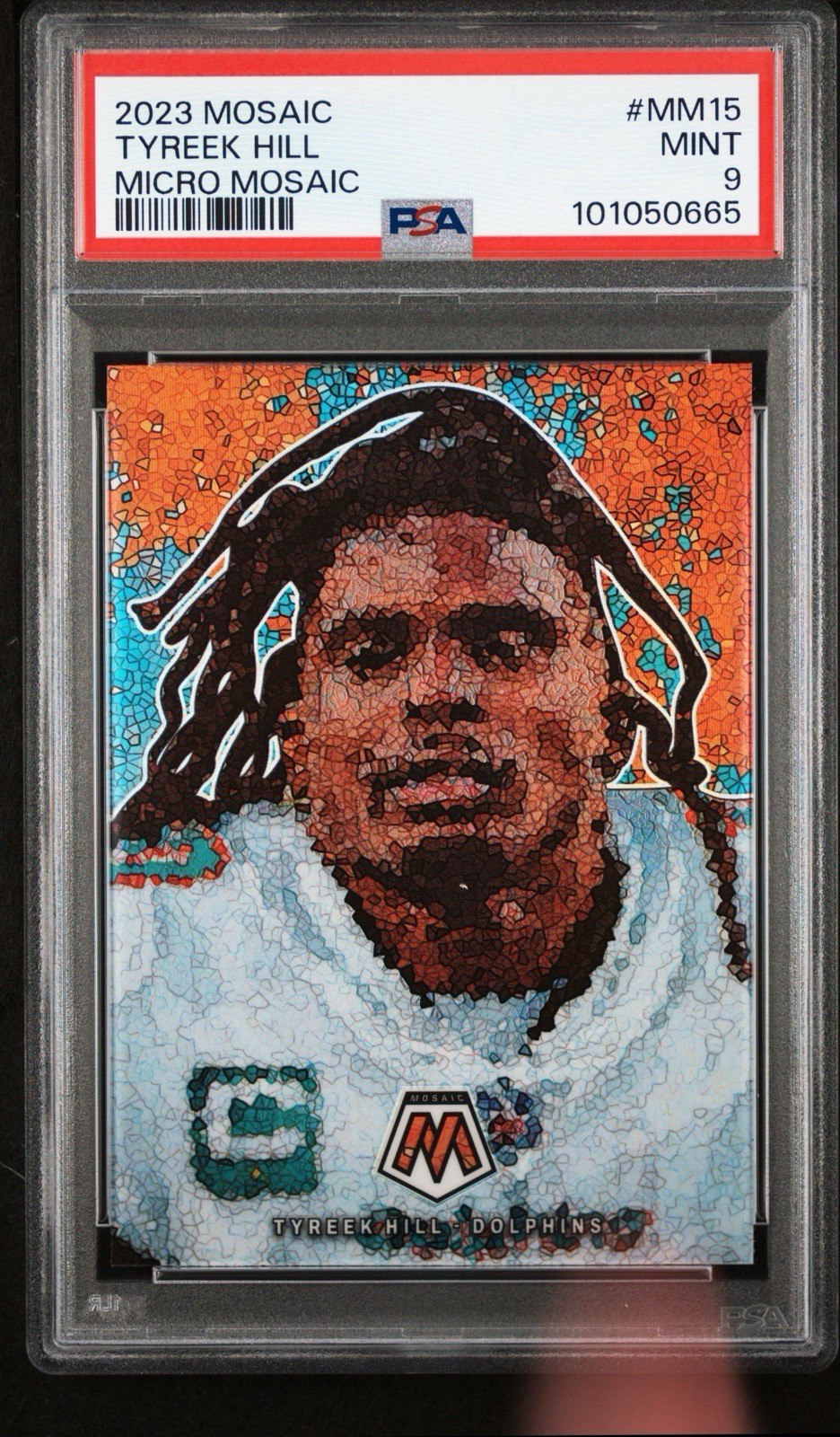 2023 MOSAIC TYREEK HILL MICRO MOSAIC CASE HIT PSA 9 Miami Dolphins