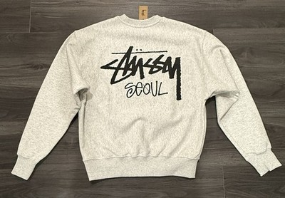 NEW Stussy Seoul Chapter Crewneck Sweatshirt Grey Black Not Honolulu Size Medium