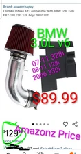 High Performance Cold Air Intake Kit BMW 128i 328i E82 E88 E90 3.0L V6 2007-2011