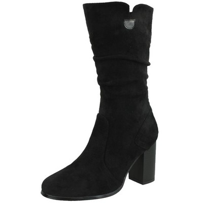 Damen Spot On High Heel gerafftes Bein Stiefel F51218