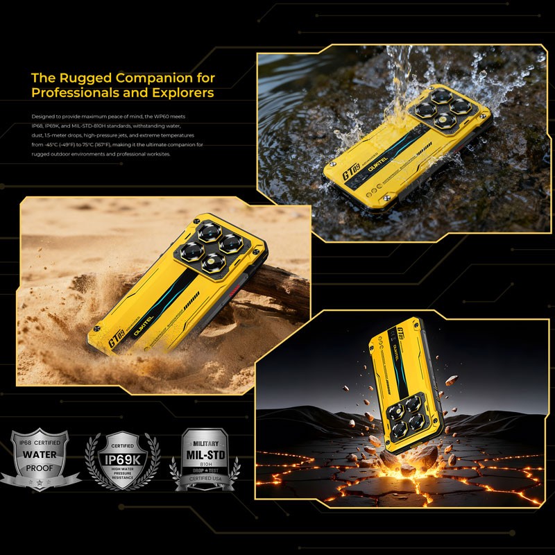 7.2 inch 5G OUKITEL WP60 Rugged Mobile Android 15 NFC Phone