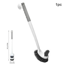 1PC Long Handle Toilet Brush Wall Mounted Double Sided Cleaning Brush Holder