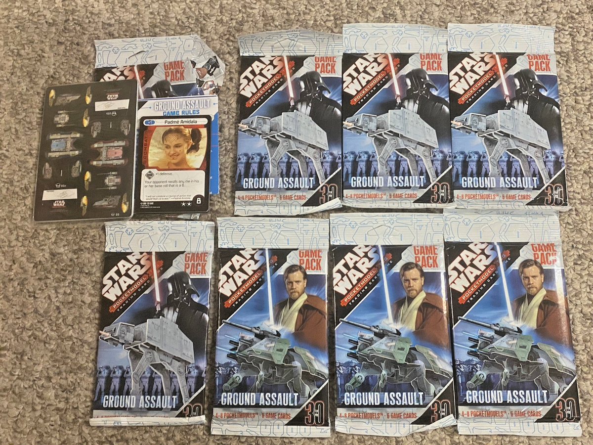 Lot of 7 Unopened Star Wars Pocketmodel Ground Assault Booster
