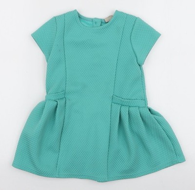 NEXT Mädchen blau Polyester A-Linie Größe 3-4 Jahre Rundhals Knopf