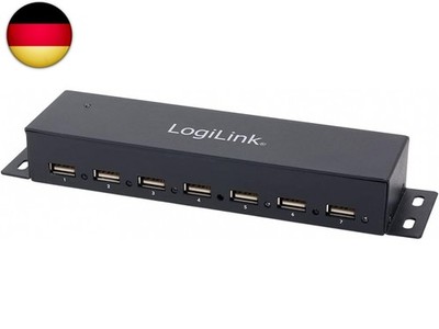 LogiLink UA0148 USB 2.0 HUB 7-port, incl. Power Display, Full Metal Housing