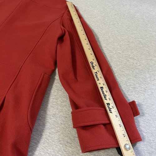 Vintage J.Crew Duffle Coat Womens Large Orange Red Toggle Wool Blend Y2K Preppy - Picture 15 of 18