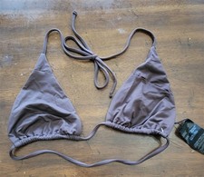 NWOT Volcom S Solid Brown Triangle Bikini Top 121843