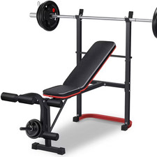 660LBS 4-In-1 Weight Bench with Squat Rack Adjustable Workout Bench for Home Gym