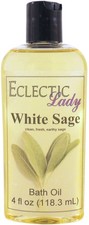 White Sage Bath Oil - Scented Body Oil - Relaxing  Moisturizing Bathing Oil