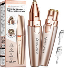 Eyebrow  Facial Trimmer: 2 in1 Rechargeable Facial Hair Removal  Eyebrow Shave