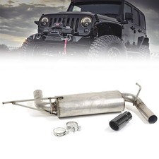 Bfc Axleback Exhaust System Gloss Black Rolled Muffler Tip For 07-18 Wrangler Jk