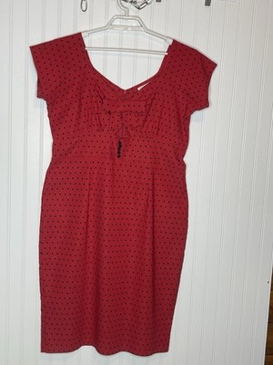 Tatyana Red Black Polka Dots Retro Pencil Dress Bombshell Bows Cut Out 3X