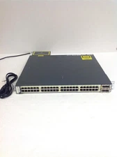 Cisco Catalyst 3750-E Series PoE-48 Gigabit Switch WS-C3750E-48PD-SF w/Rack Ears