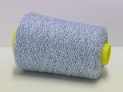 B39 (60 /kg) 250g SOFT EFFEKTWOLLE HELLBLAU SEIDENGLANZ (7) Zwirn Wool Garn Lace