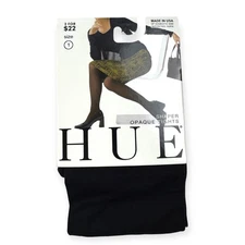 Hue Womens Black Shaper Opaque Tights Size 1