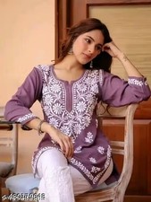 Readymade Chikankari Embroidered Kurta/kurti For Women's Party Festive Outfit