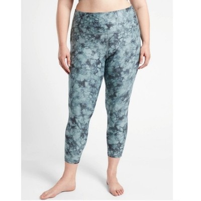 Athleta Athletic Loungewear Salutation Stash Pocket 7/8 Leggings TipTide Blue 1X