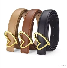 Heart Buckle Belt – 110cm PU Leather Y2K Minimalist Streetwear Women’s Fashion