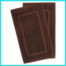 100 Cotton Bath Mats for Bathroom Floor Set of 2 Pack, 20x34 Soft Absorbent ...