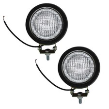 2 Pack 12 Volt 5 Round Halogen Work Lights For Tractors Sealed 55 Watt Bulb