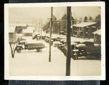 Vintage Photo WWII US ARMY TRUCKS LINED UP US ARMY CAMP GORDON Info on Back