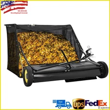 44" Tow Behind Lawn Sweeper Leaf Collector Sweeper for Lawn Grass Sweeper Hopper