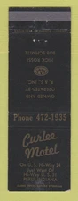 Matchbook Cover - Curlee Motel Peru IN