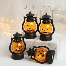 Halloween LED Pumpkin Lantern Ghost Lamp Vintage Hanging Decor