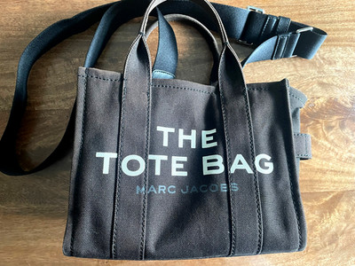 Marc Jacobs The Small Tote Crossbody Bag Canvas Black with Detachable Straps