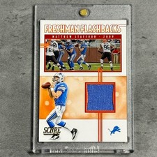 2020 Score Freshman Flashbacks Matthew Stafford #FF-MS Player Worn Patch