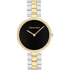 Montre Femme CK CALVIN KLEIN GLEAM 25100012 Acier Inoxydable d'Or Noir