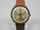 Vintage Timex Electric Watch Men 36mm Silver Tone Leather Band New Battery
