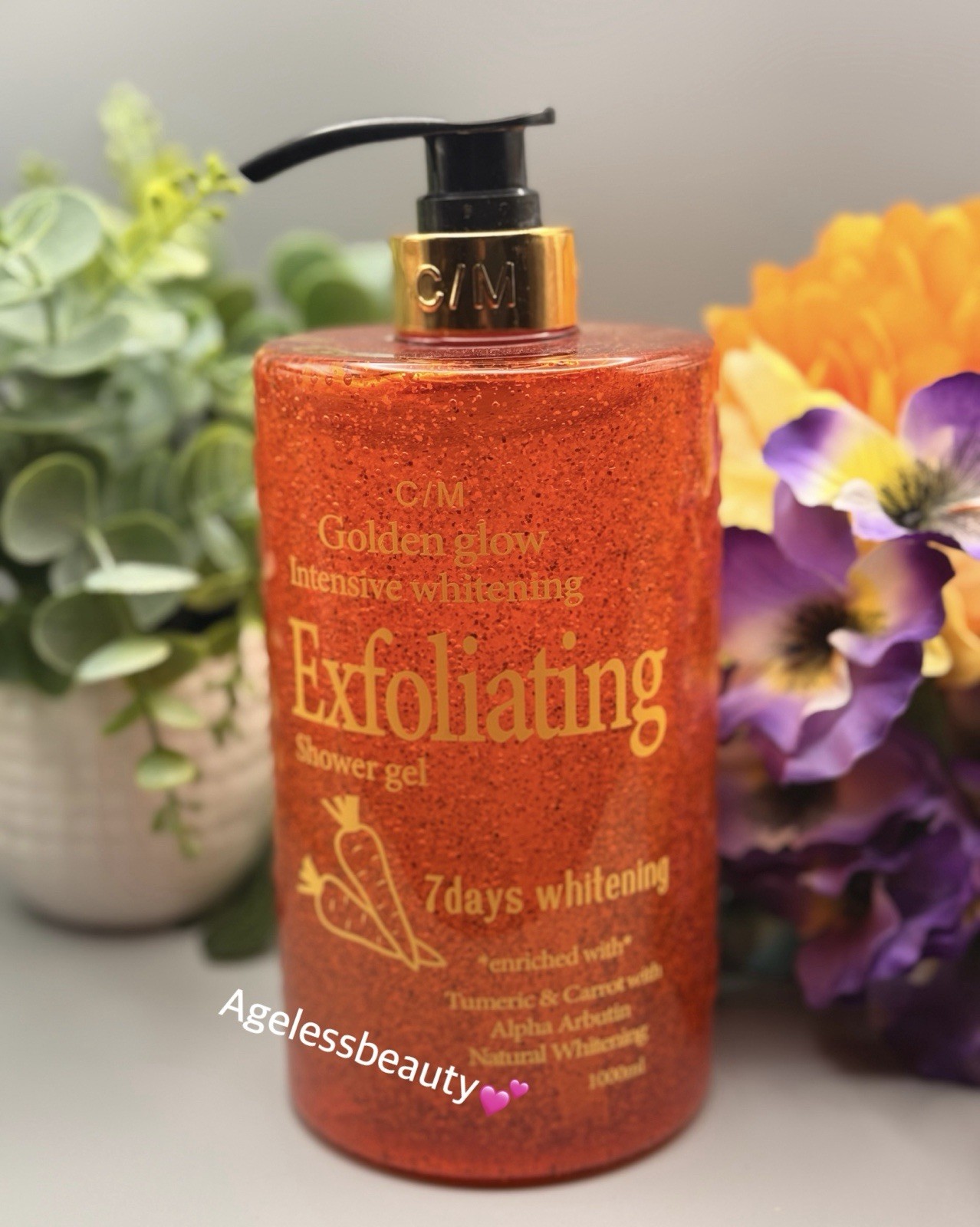 Golden Glow Intensive Whitening Exfoliating Shower Gel 1000ml 7Days Whitening