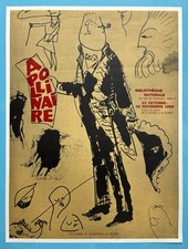 Pablo Picasso Affiche Originale 1969 Appollinaire Académicien Bibliothèque Paris