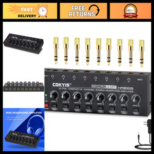 Ultra-Compact Headphone Amplifier - Stereo/Mono Switch, 8 Channel Mini Audio Amp