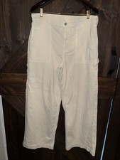 American Eagle AE Women’s 14 Super High Rise Baggy Wide Leg Pant Stretch Cream
