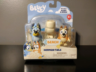 rare   Beach Bingo Bluey & Friends characters pretend play toy set Mermaid Tail