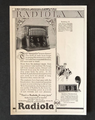 1925 RCA Radiola Radio Advertisement Real Photo Antique Print AD