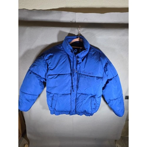 Forever 21 Men x Pantone Blue Puffer Jacket Quilted Full Zip Coat Large - product listing photo