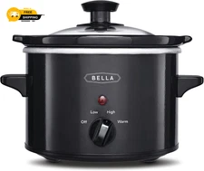 BELLA 1.5QT Slow Cooker Mini Crock Pot Compact Cooking for Small Meals