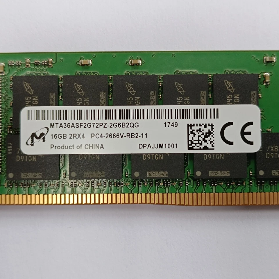 64GB (4 x 16GB) Micron MTA36ASF2G72PZ-2G6B2 2Rx4 PC4-2666V DDR4 ECC Server RAM - Image 3 of 4