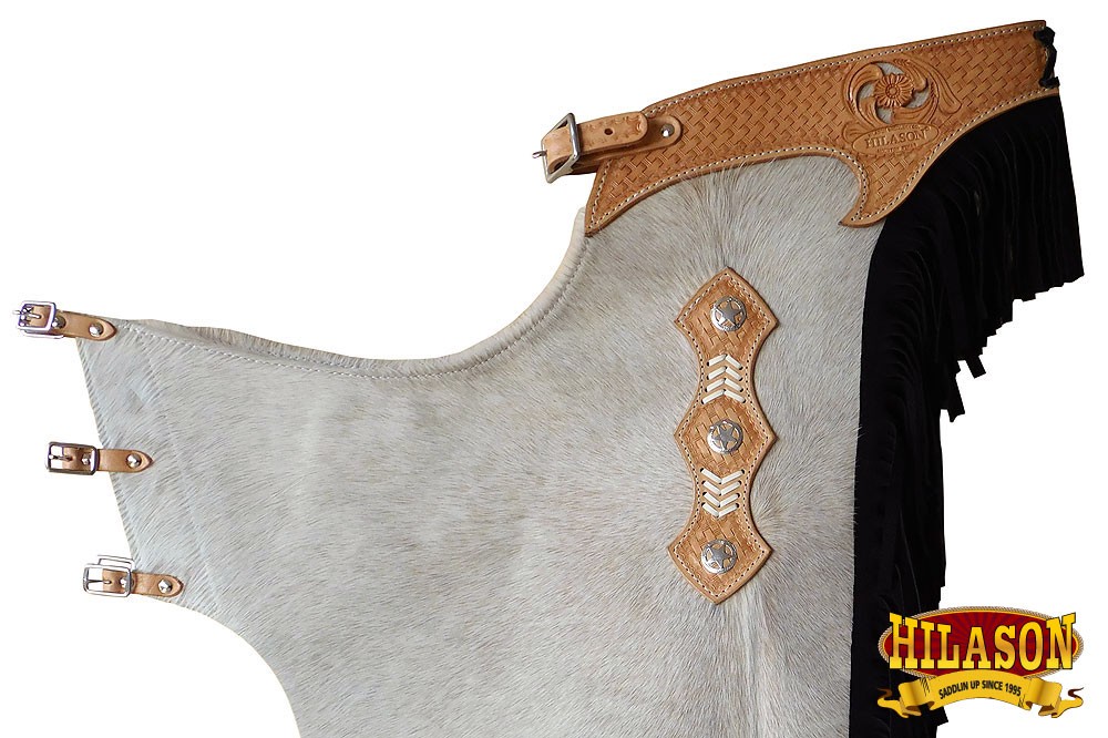 HILASON Pro Rodeo Bronc Bull-Riding Smooth Leather Chinks | Handmade Chaps