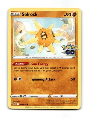 Solrock 039/078 Uncommon Pokemon GO Pokemon Near Mint ~01449