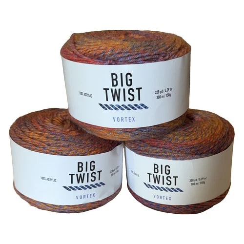 Big Twist Vortex Yarn 3 Cakes Bird of Paradise 5.29 oz 328 yd Acrylic NEW - product listing photo