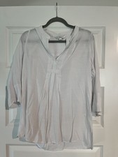 Counterparts Womens White Pleated V-Neck 3/4 ...