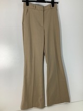 H&M hellbraune Schlaghose hohe Taille Kick Flare maßgeschneidert Arbeit Smart UK 8