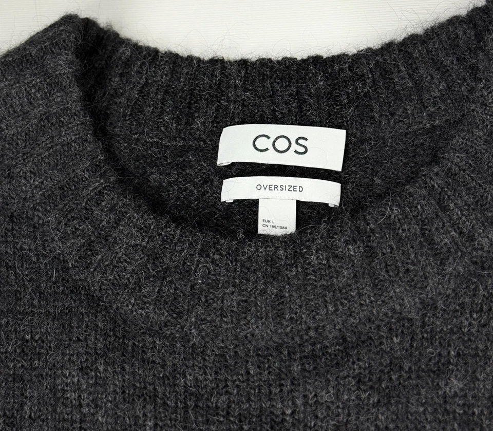 COS Oversized Men's Sweater Alpaca Wool Pullover Grey Size L - Image 4 of 4