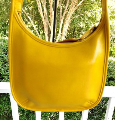 Coach 9020 SMALL Vintage Mustard Yellow Ergo Leather Shoulder Hobo